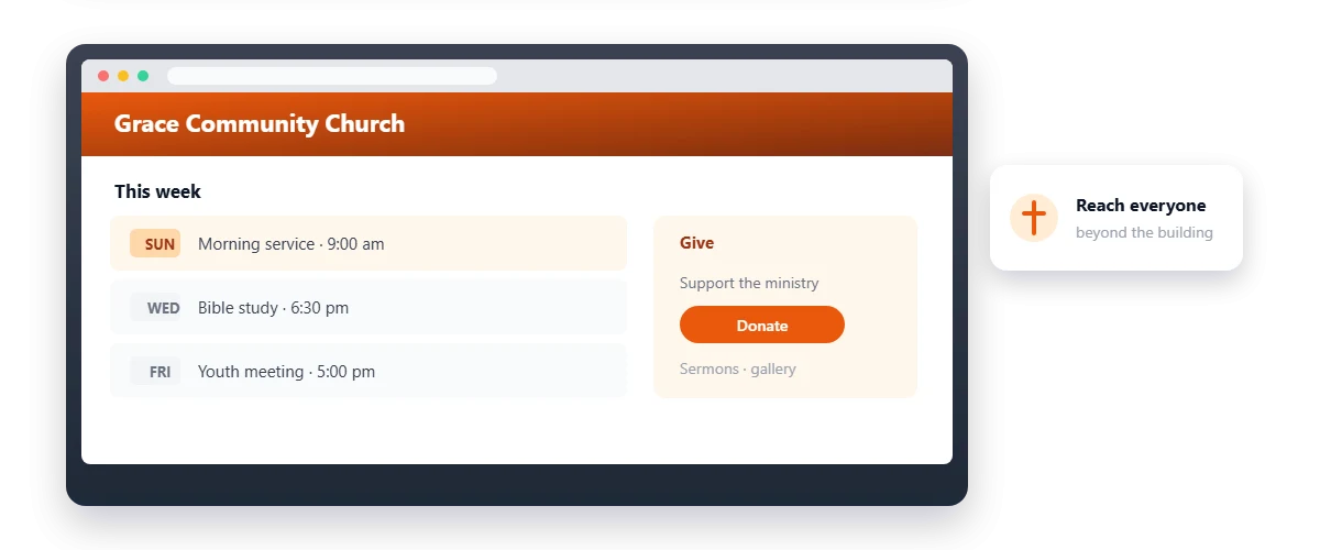 A church and community website.